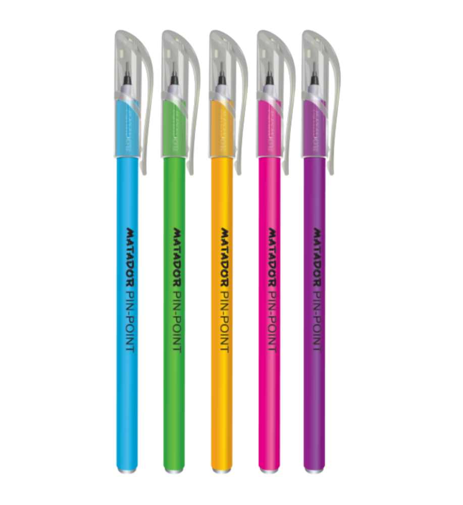 Matador Pin-Point Ball pen (Black Ink - 12 Pcs)