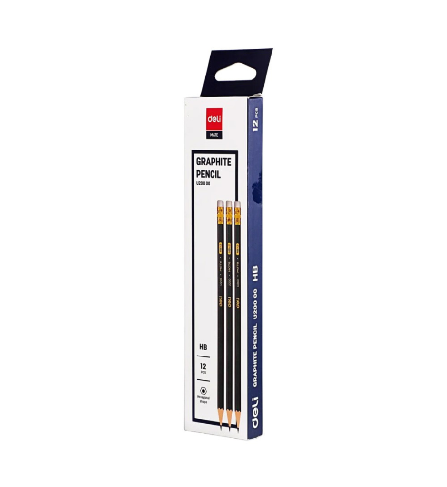 Deli Mate Graphite HB Pencils  (Pack of 12 Pcs)