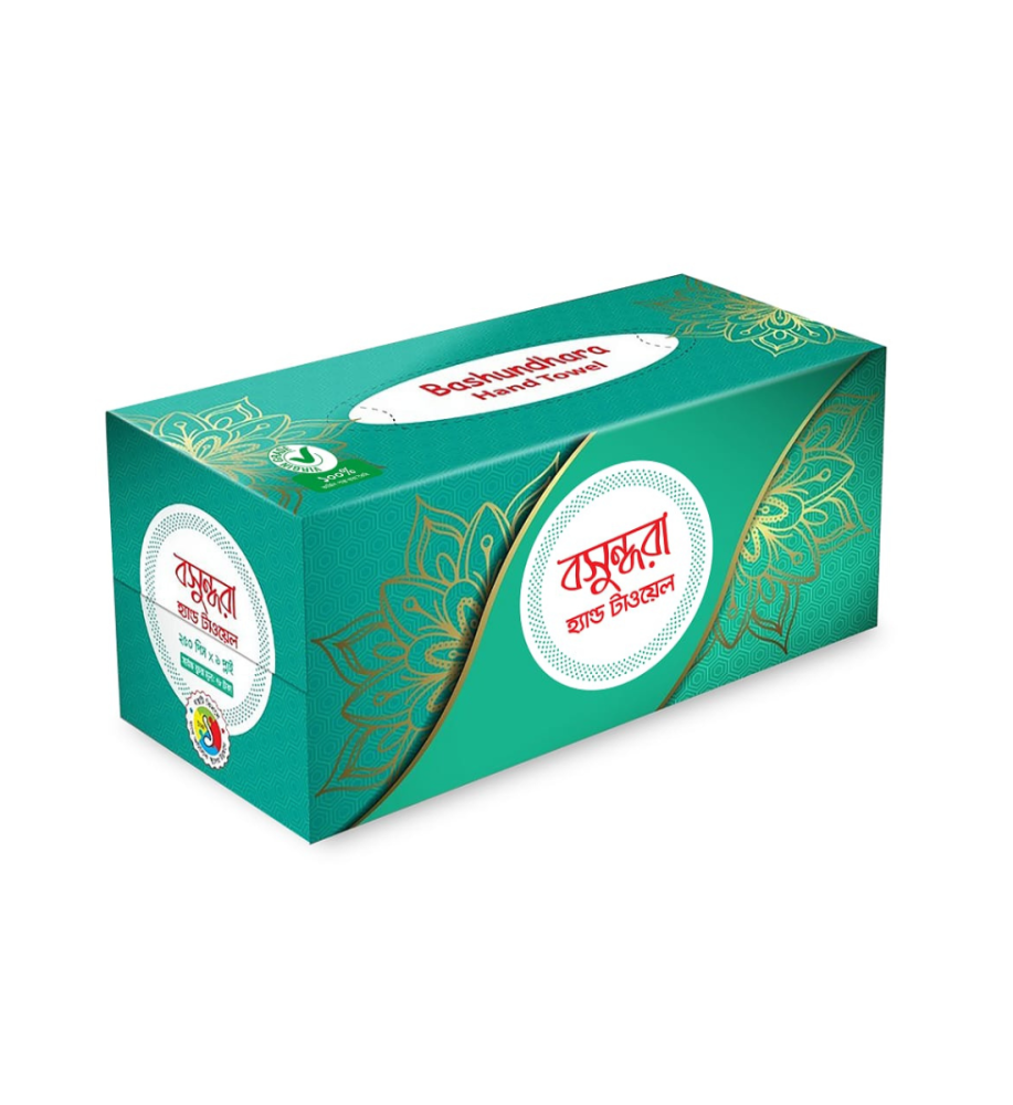 Bashundhara Hand Towel - 250 pcs X 1 ply (Box)