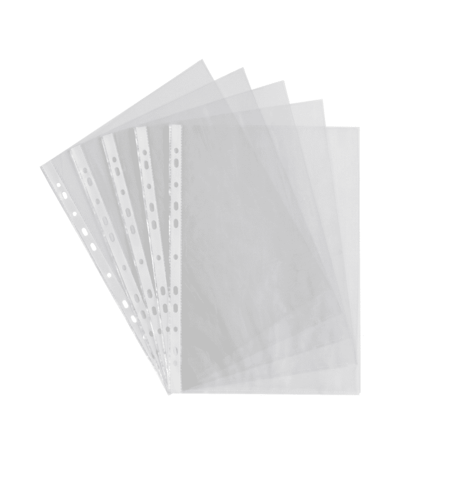 A4 Transparent Sheet Protectors Multi-Hole Punched (100 Pcs)